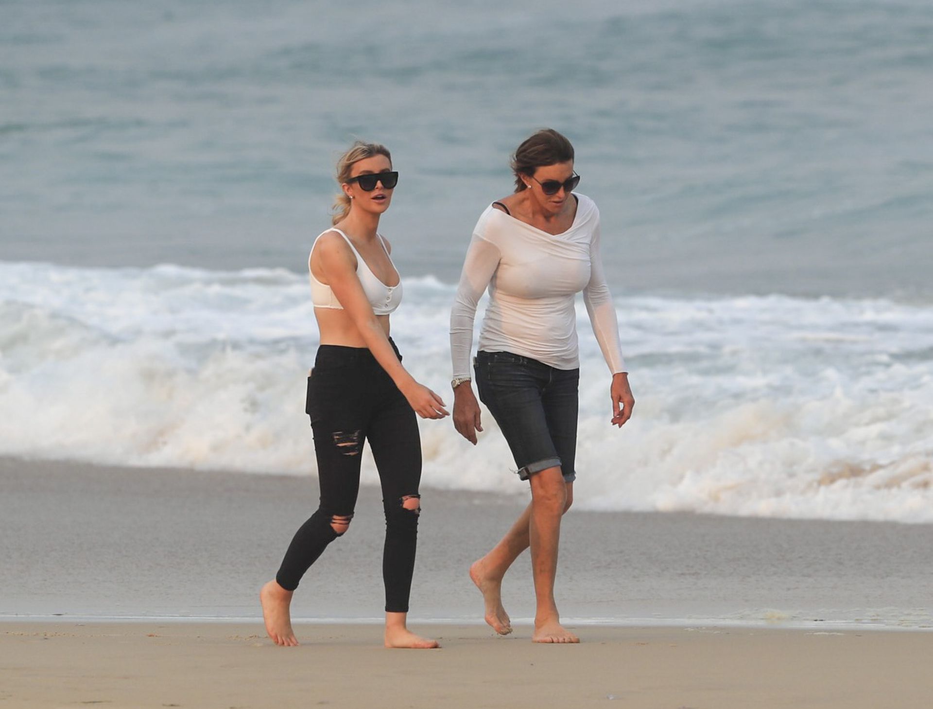 Braless Caitlyn Jenner, 68, flashes her nipples as she steps out with her  22-year-old rumored girlfriend Sophia Hutchins in Malibu (Photos)