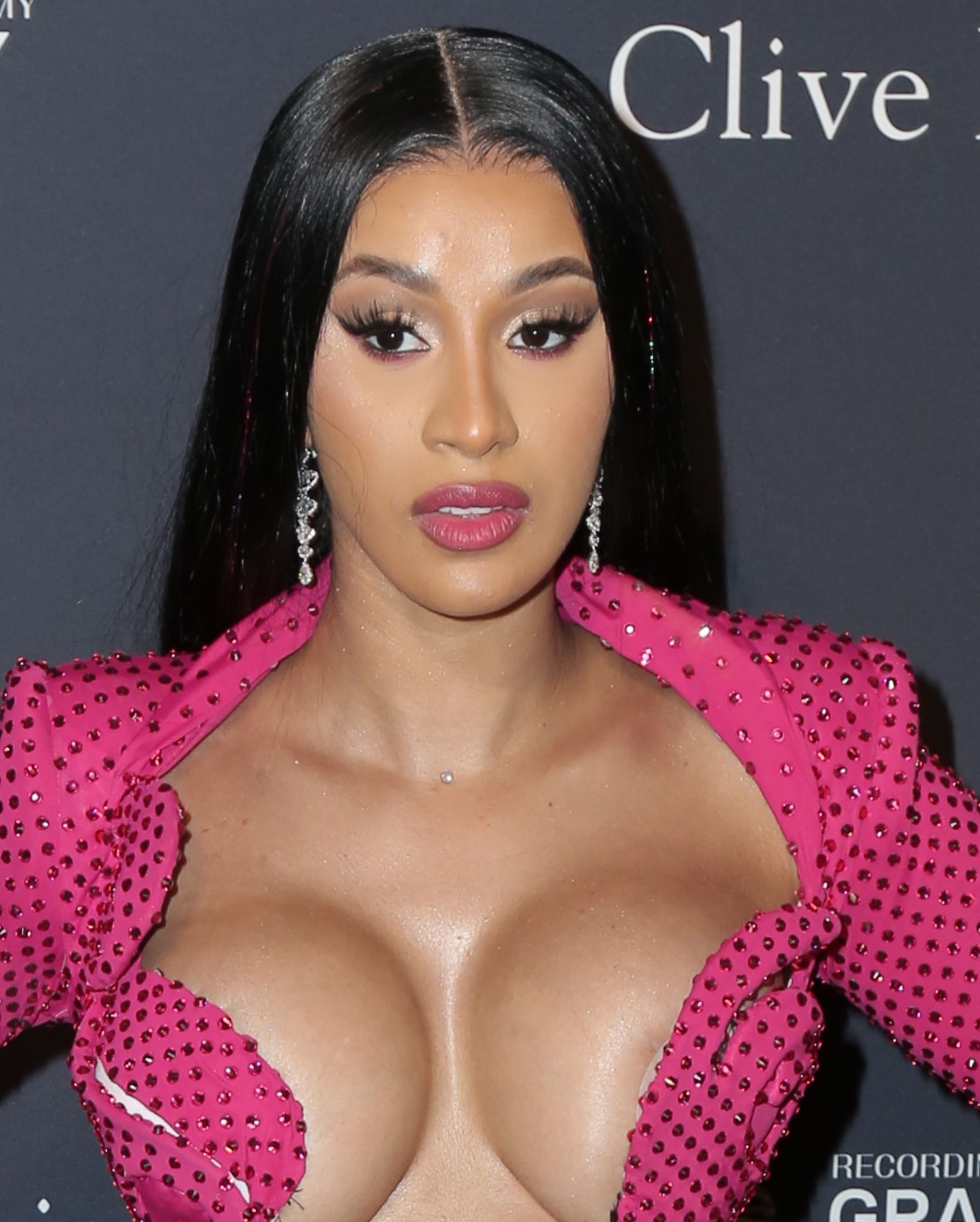 Offset Covers Cardi B’s Boobs To Avoid Wardrobe Malfunction At Clive Davis Pre Grammy Party 0093