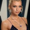 Braless Stella Maxwell Looks Hot In A Blue Gown 0001