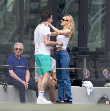 Brooklyn Beckham Tenderly Kisses Nicola Peltz in Miami