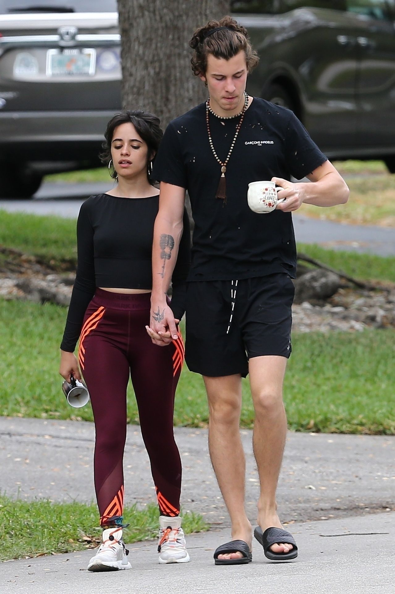 Camila Cabello & Shawn Mendes Hold Hands During A Morning Walk In Miami 0005
