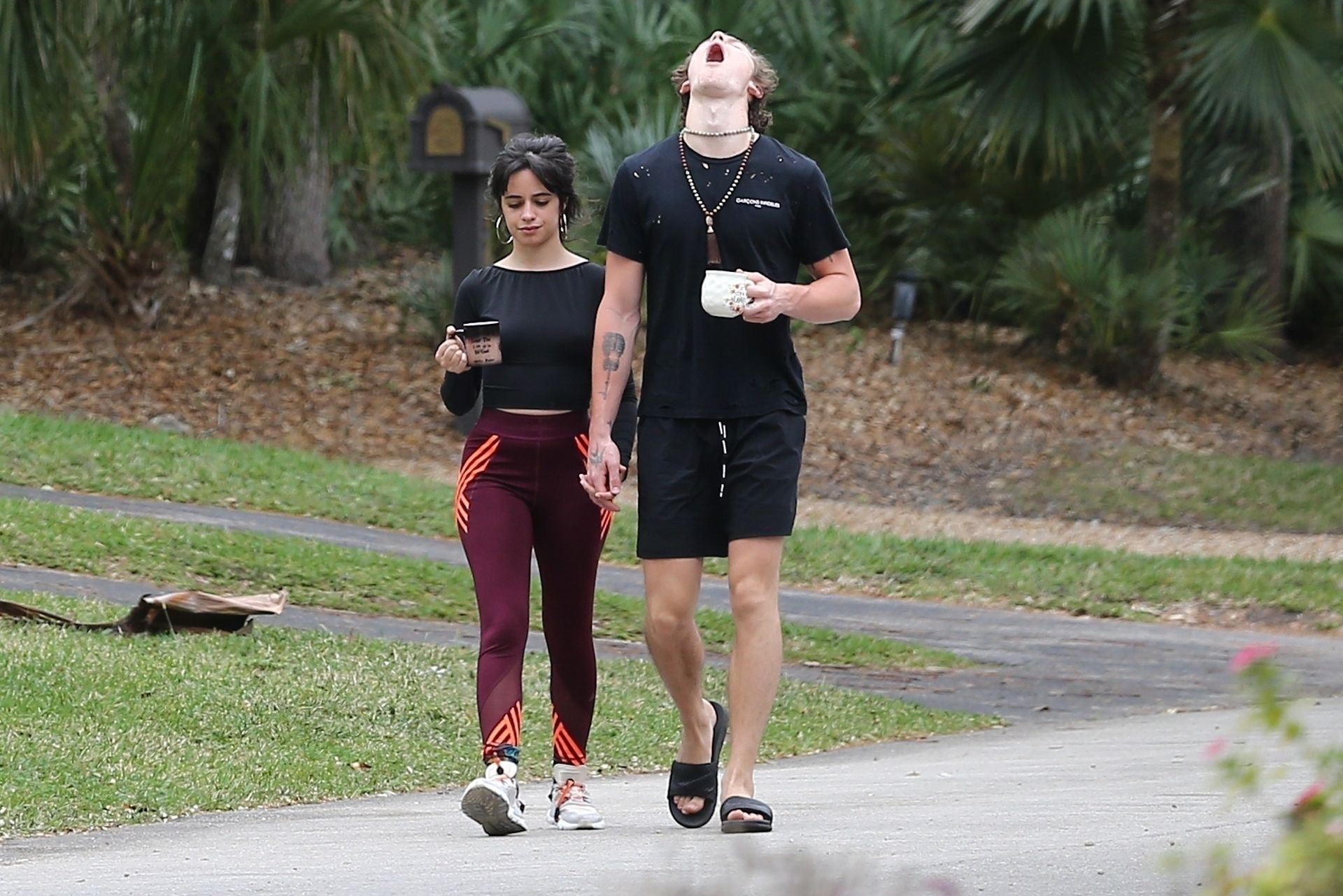 Camila Cabello & Shawn Mendes Hold Hands During A Morning Walk In Miami 0016