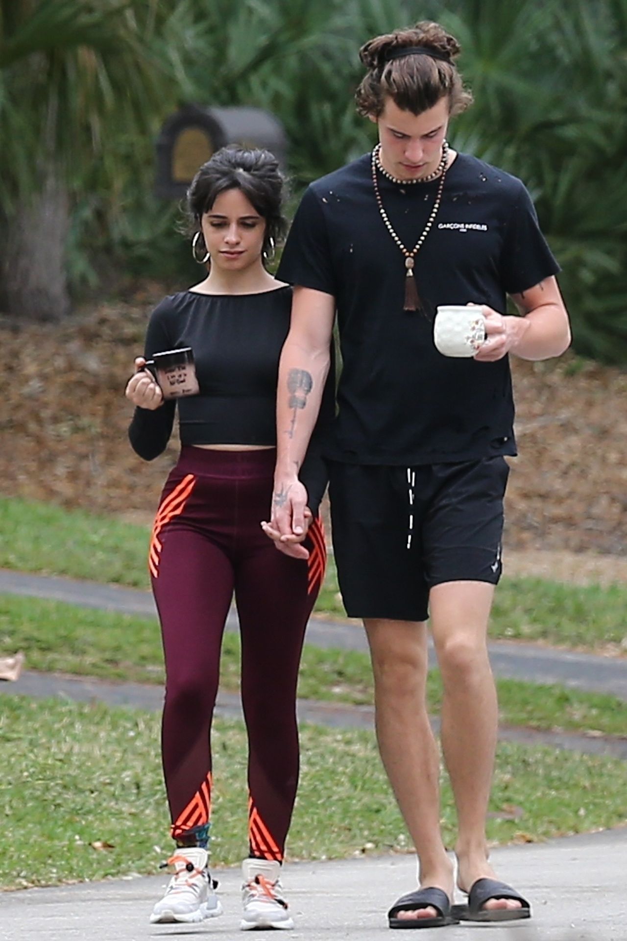 Camila Cabello & Shawn Mendes Hold Hands During A Morning Walk In Miami 0017