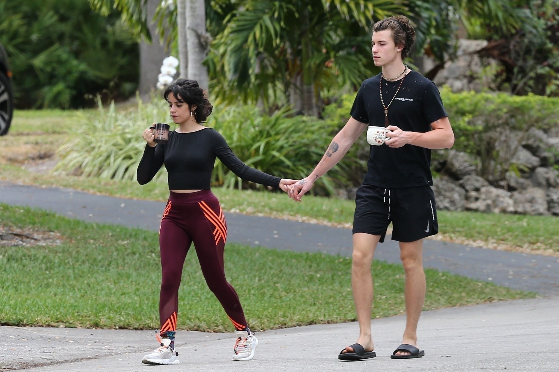 Camila Cabello & Shawn Mendes Hold Hands During A Morning Walk In Miami 0025