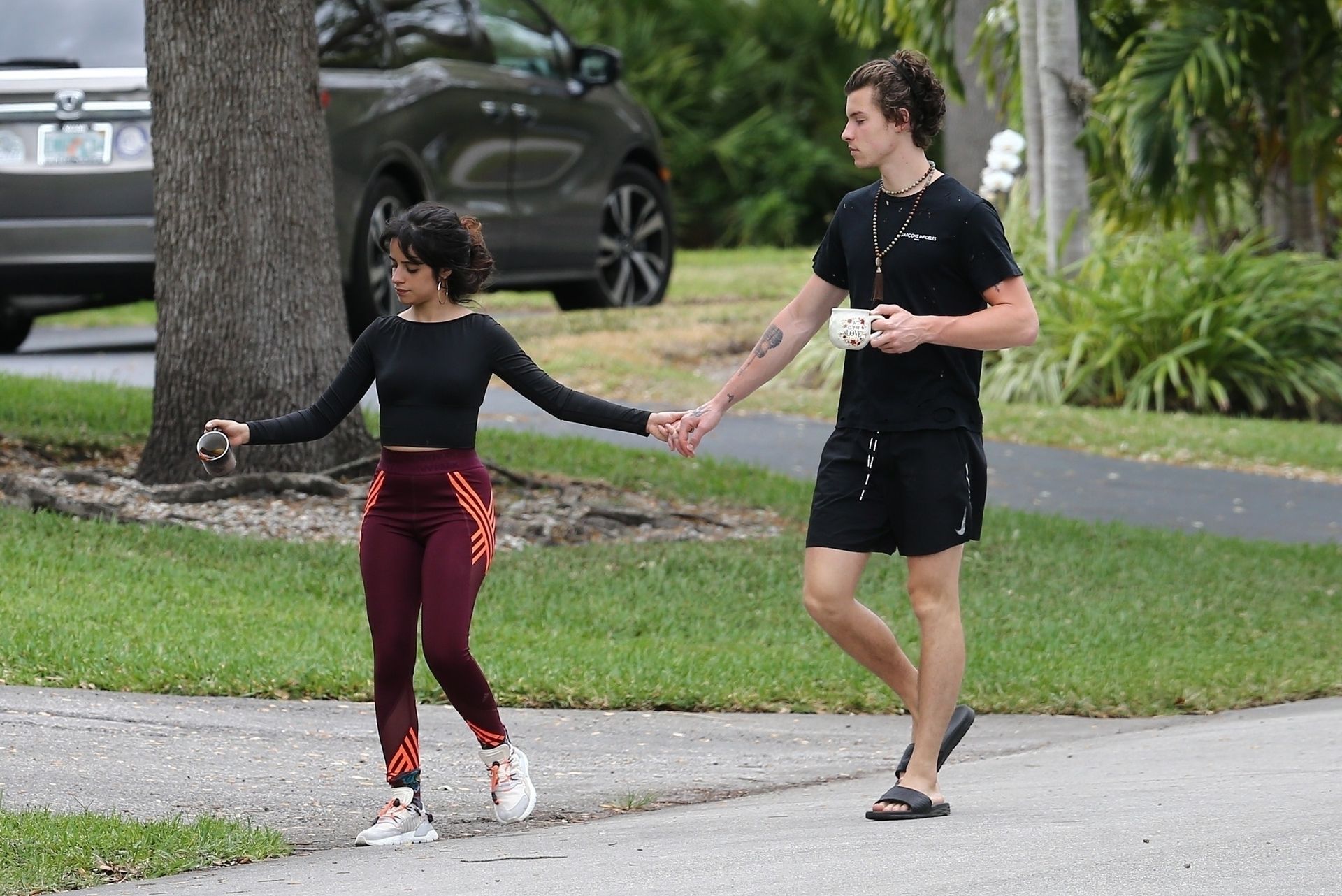 Camila Cabello & Shawn Mendes Hold Hands During A Morning Walk In Miami 0027