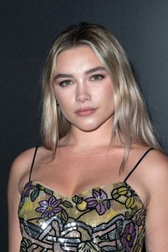 Florence Pugh Shows Her Cleavage & Panties at the Louis Vuitton Fashion Show