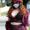 Phoebe Price Walks Her Dog While Nipple Out 0013