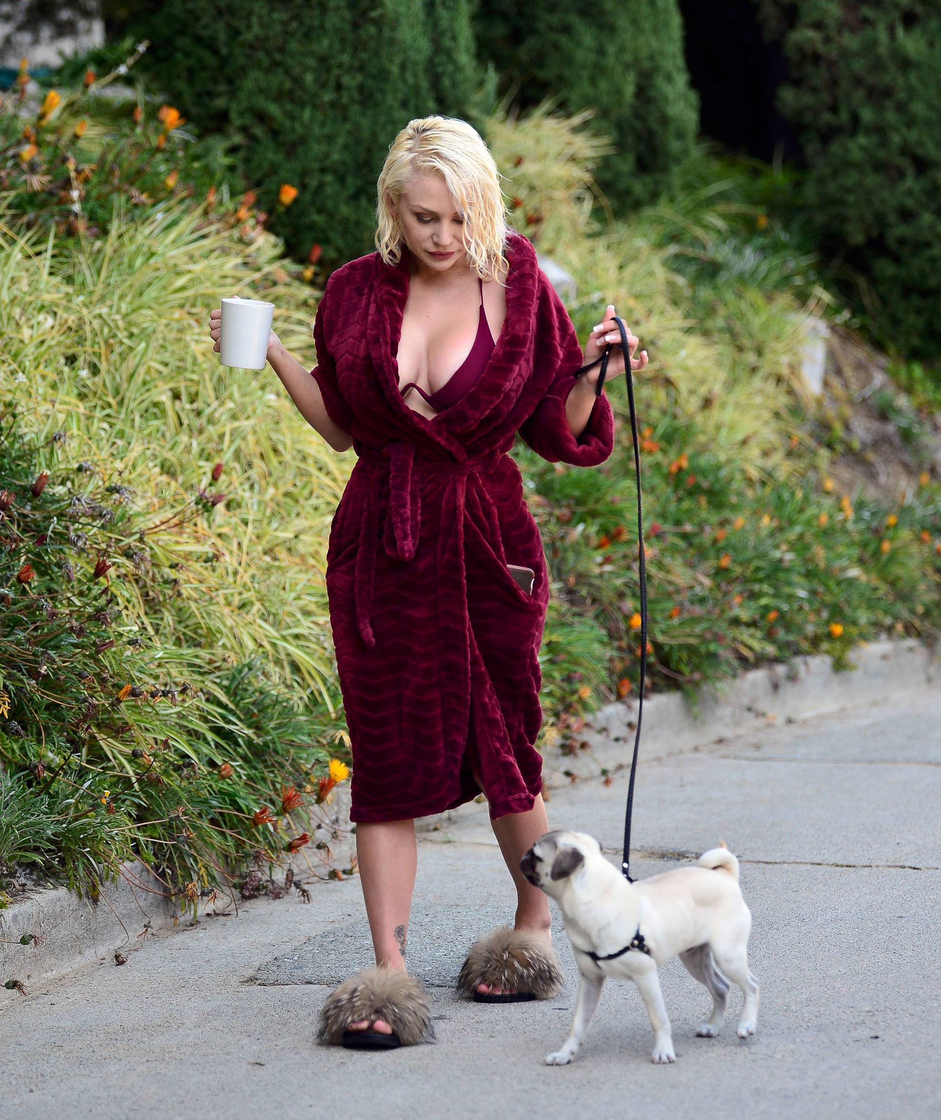 Courtney Stodden Sexy Boobs In Risque Robe Out In Los Angeles 0018