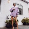 Shay Mitchell – Beautiful Long Legs In Purple Jacket Photoshoot 0002