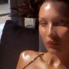 Bella Hadid – Beautiful Boobs In Bikini Top Selfie Video 0004