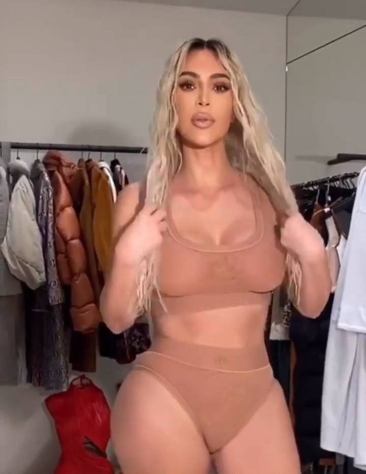 Kim Kardashian – Sexy Body In Skims’ Mesh Underwear Video 0001