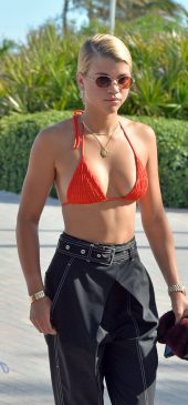 Sofia RIchie – Beautiful Boobs in Bikini Top at the Beach