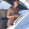 Hailey Baldwin Perfect Ass In Thong Bikini On A Yacht In Sardinia 0005