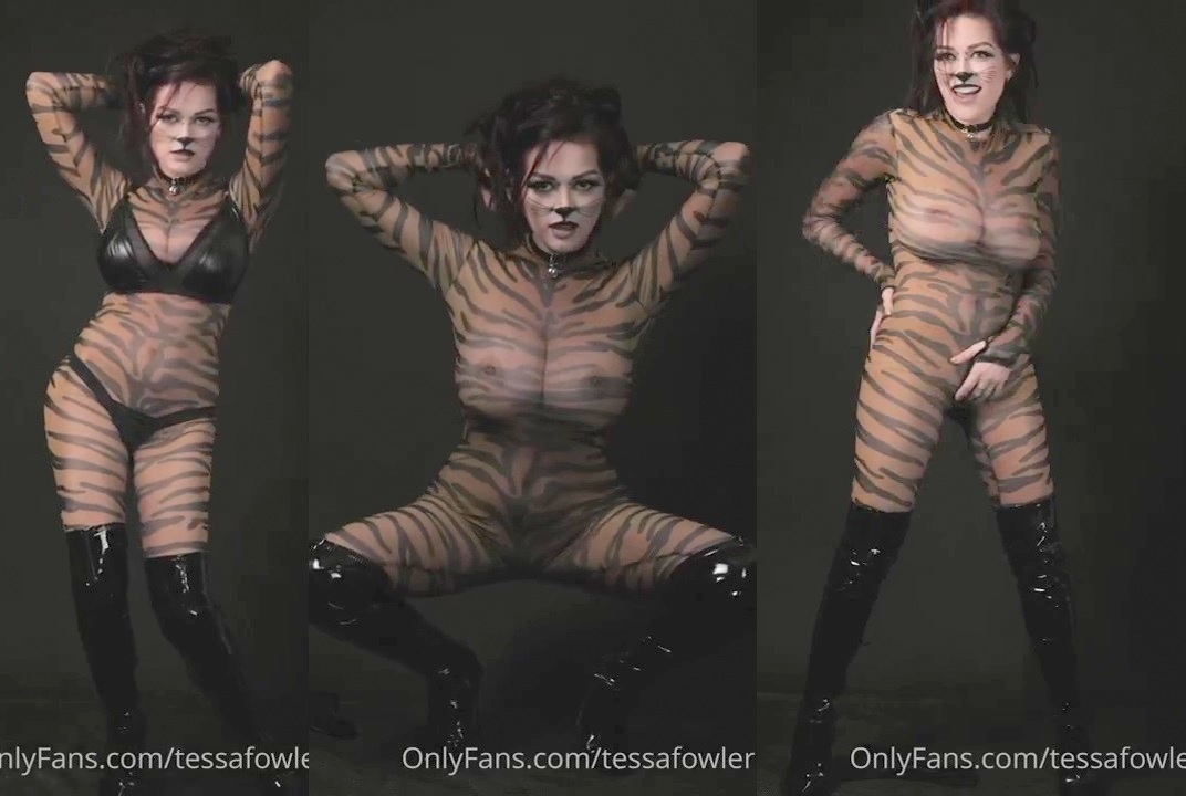 Tessa Fowler See Through Halloween Cat Costume Onlyfans Video Leaked