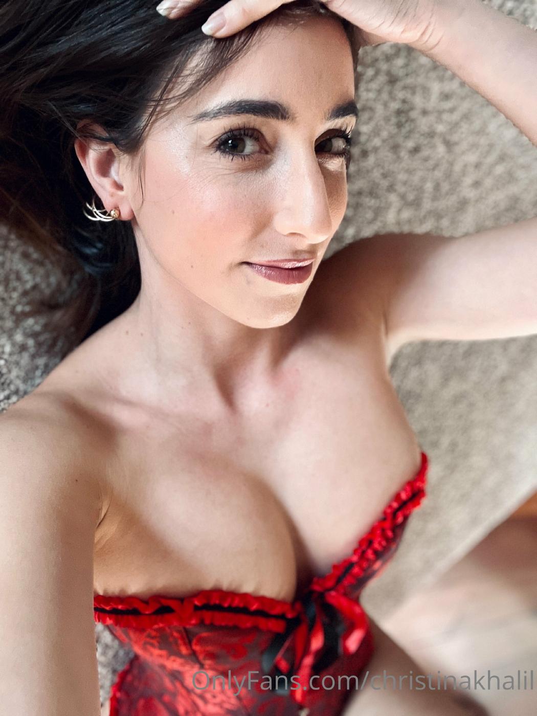 Christina Khalil Red Corset Onlyfans Video Leaked