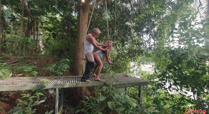 Lustery Cinnamon & Spice Outdoor Anal On A Swing By The River