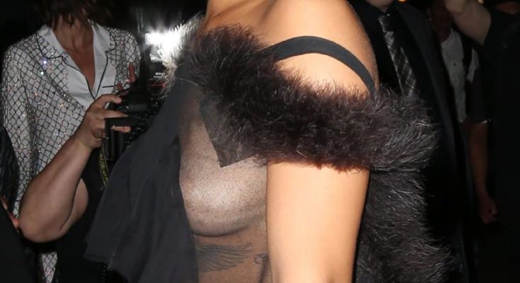 Rihanna Candid See Through Nipple Slip Photos Leaked 0005