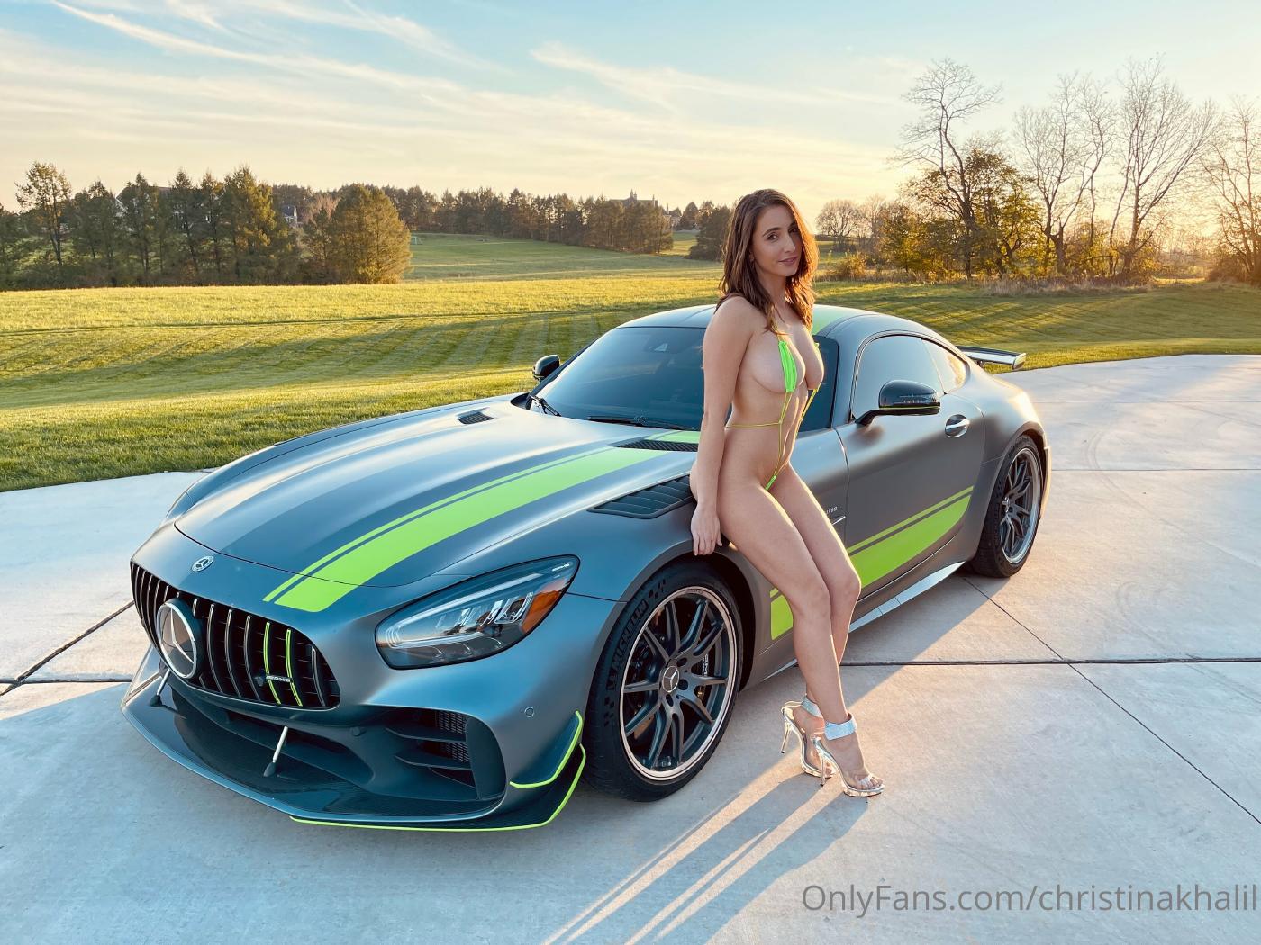 Christina Khalil Micro Bikini Sports Car Onlyfans Set Leaked 0001