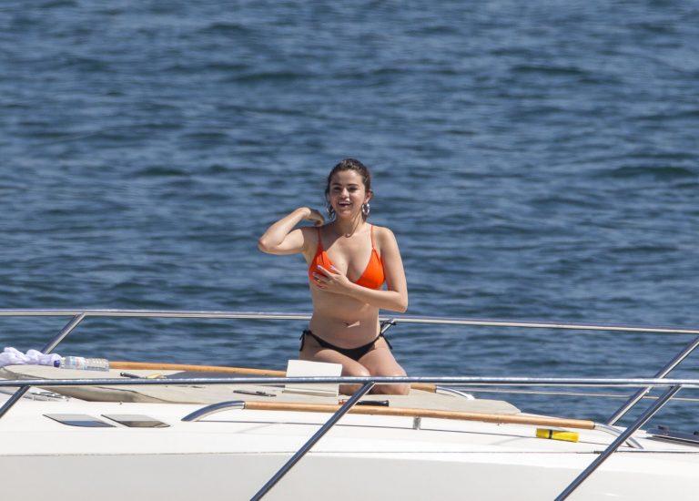 Selena Gomez Thong Bikini Boat Set Leaked 0012