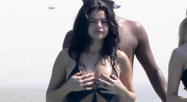 Selena Gomez Sexy One Piece Swimsuit Paparazzi Set Leaked 0014