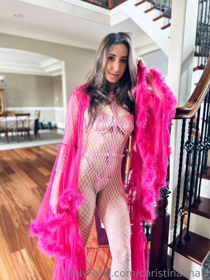 Christina Khalil Pink Strap Lingerie Onlyfans Set Leaked 0005