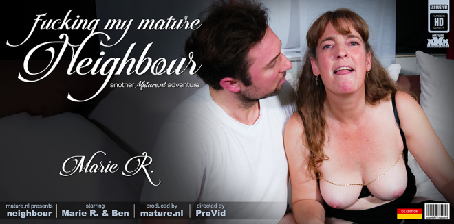 Mature NL – German mature amateur Marie R. loves to show her pierced pussy to her horny younger neighbor