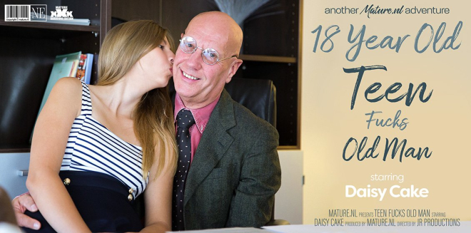Mature NL – 18 year old girl Daisy Cake fucks an old man in his office