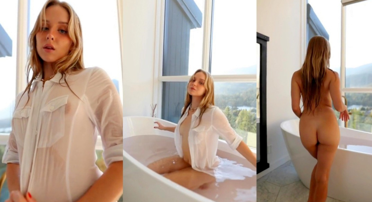 Caroline Zalog Nude Wet T Shirt Bathtub Video Leaked