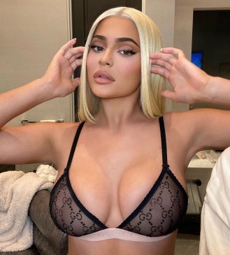 Kylie Jenner Sheer See Through Lingerie Nip Slip Set Leaked